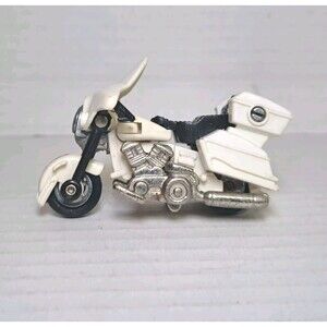 Vtg 1984 GoBots 3" Harley Robo White Bike Figure Tonka Bandai MR-37 Transformer